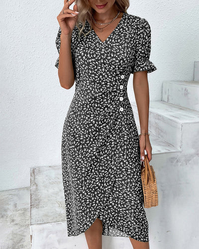 Giselle - Floral V-Neck Dress