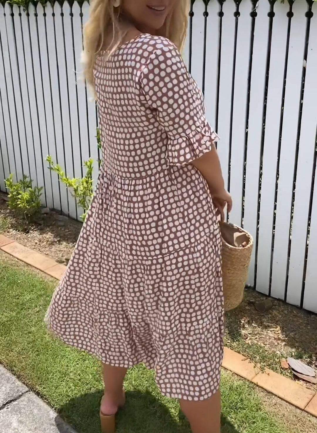 Michelle - Short Sleeve Midi Dress