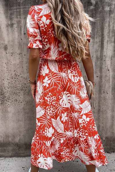 Georgia - Long Floral Dress with V-Neck
