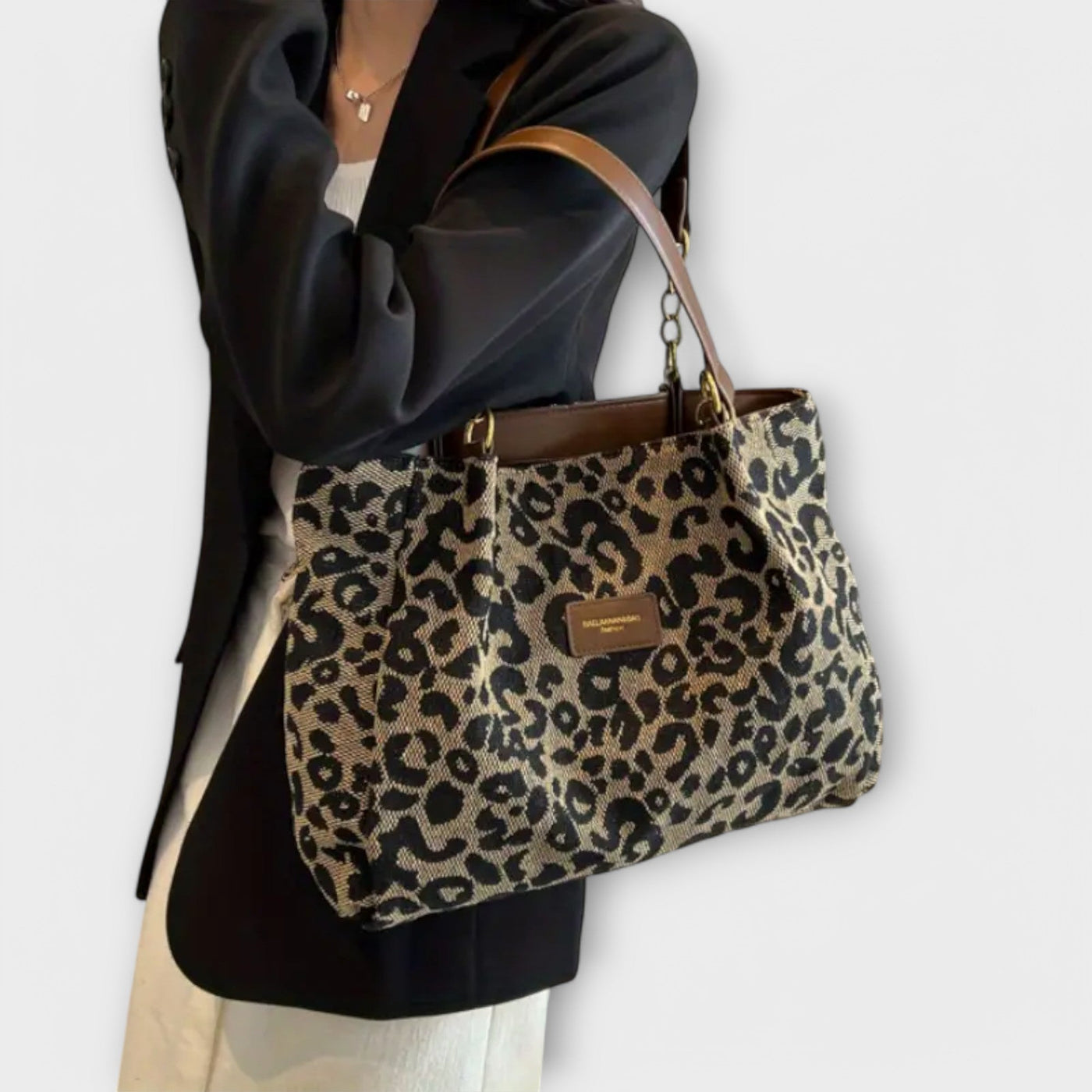 Elara - Leopard Print Canvas Tote