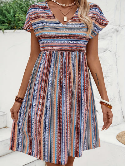 Agnes - Striped Boho Style Dress
