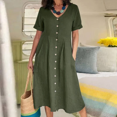 Yasmin - Effortless Button Dress