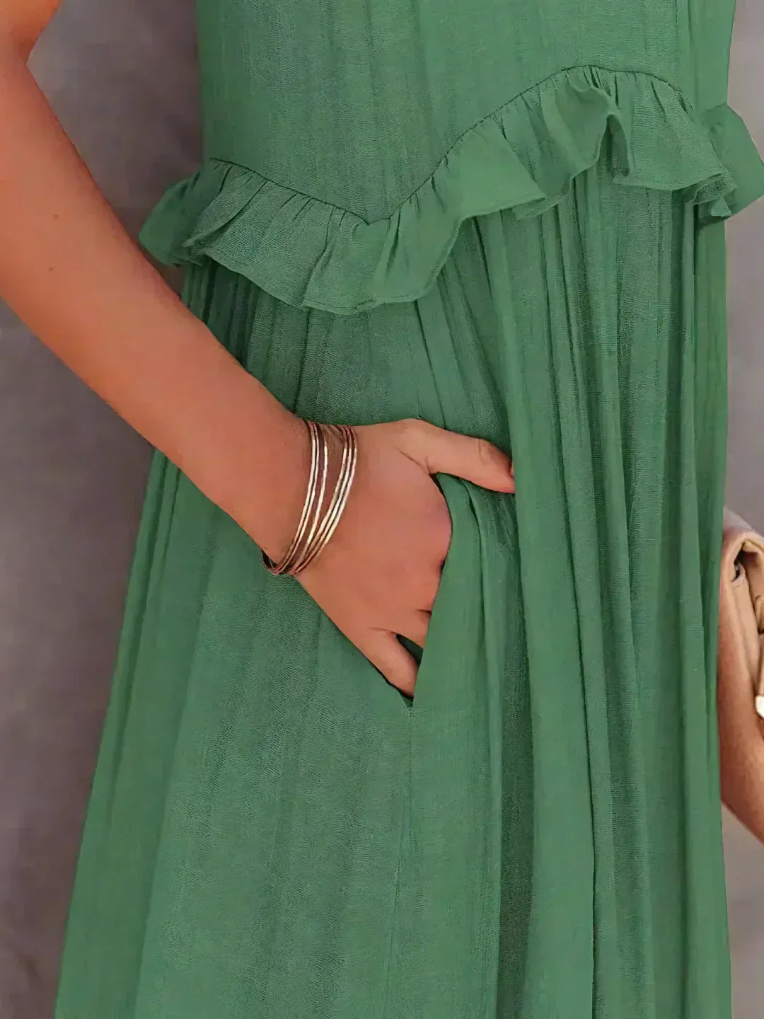 Emilia - Halterneck Ruffle Maxi Dress