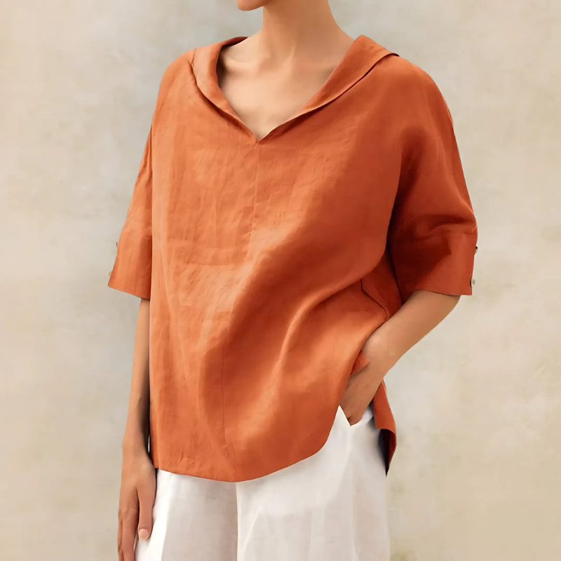 Abby | V-Neck Casual Linen Shirt