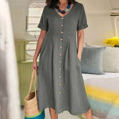 Yasmin - Effortless Button Dress