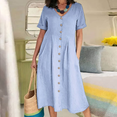 Yasmin - Effortless Button Dress