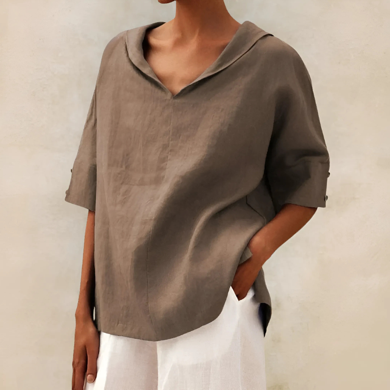 Abby | V-Neck Casual Linen Shirt