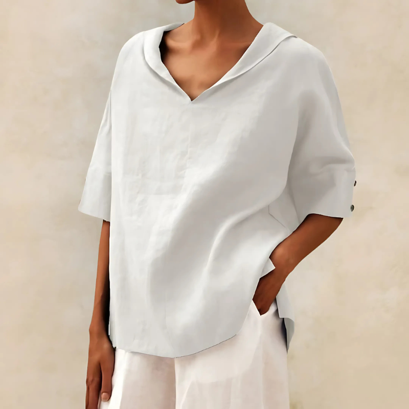 Abby | V-Neck Casual Linen Shirt