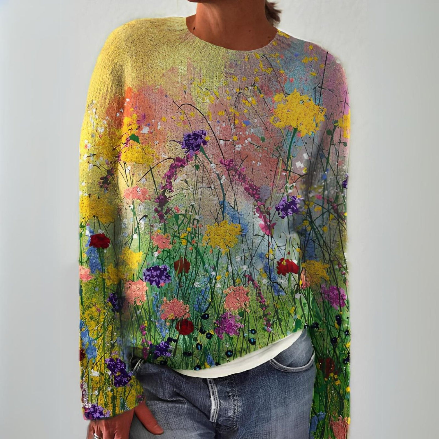 MARTA | FLOWERS ART COZY SWEATER