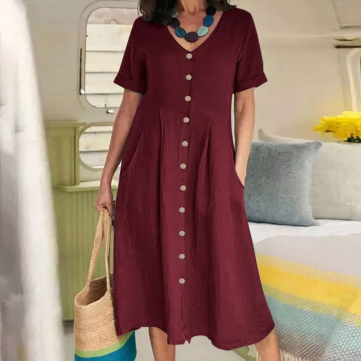 Yasmin - Effortless Button Dress