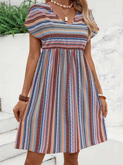 Agnes - Striped Boho Style Dress
