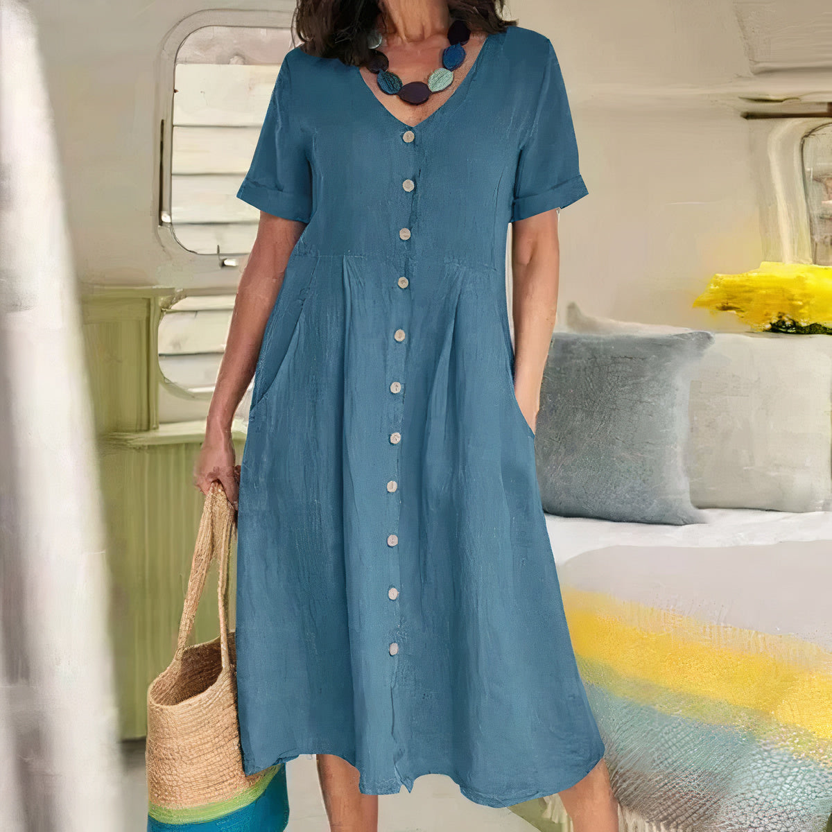 Yasmin - Effortless Button Dress