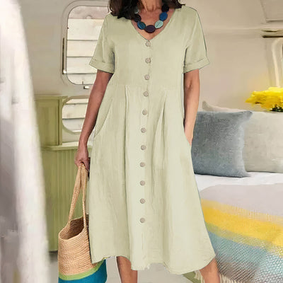 Yasmin - Effortless Button Dress