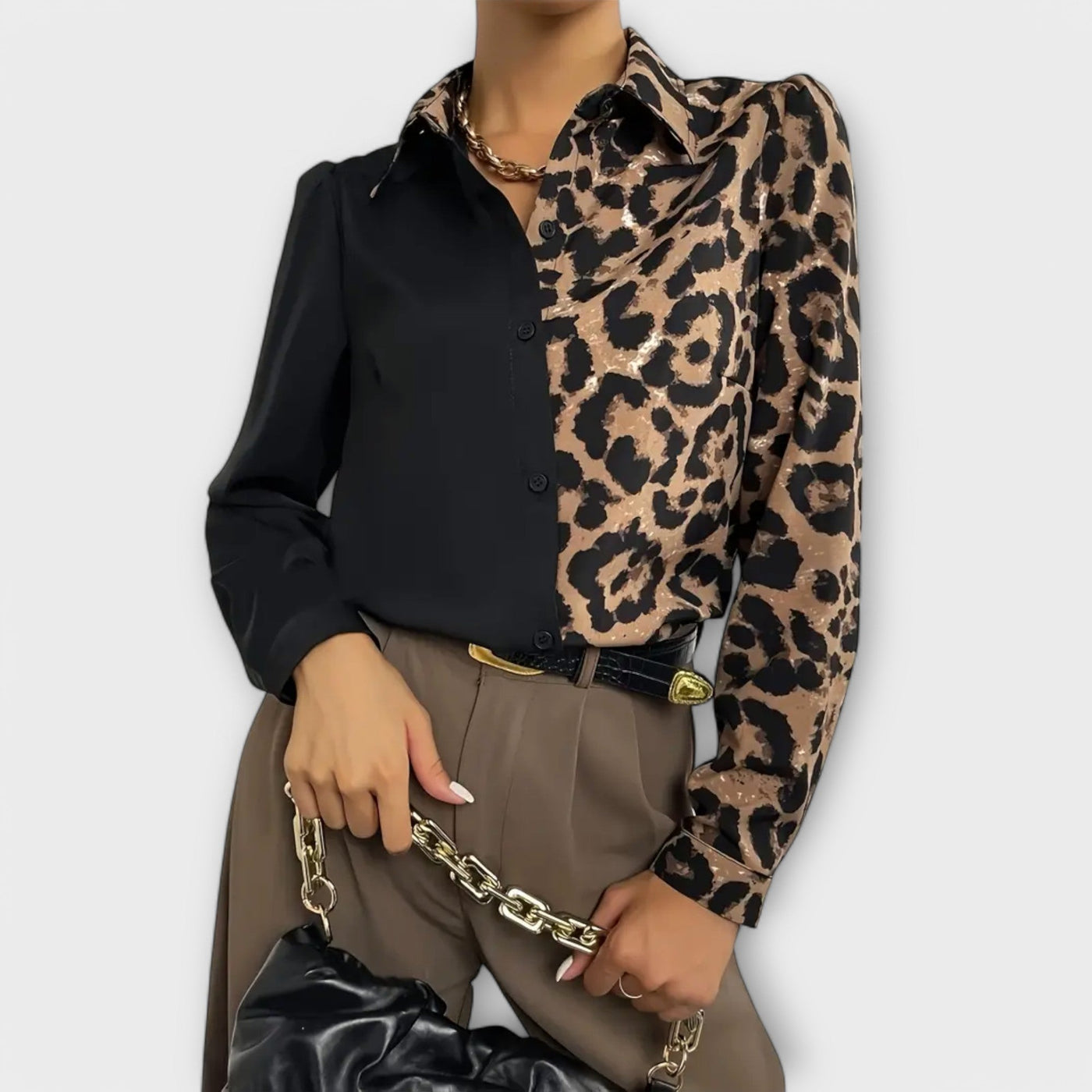 Sleek and Stylish Leopard Blouse