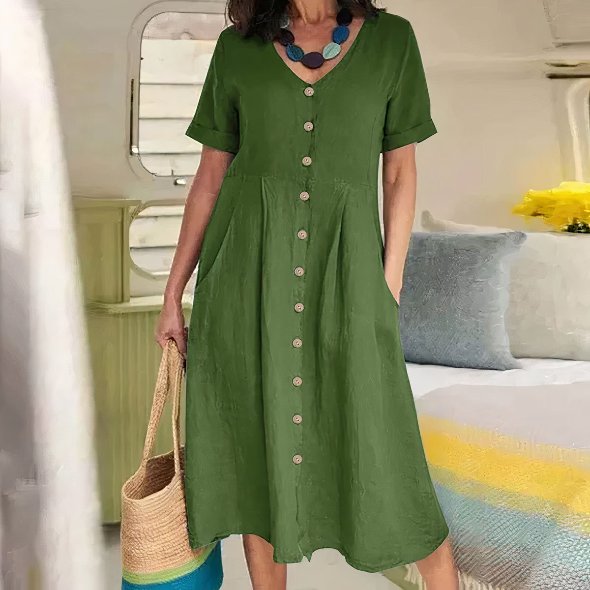 Yasmin - Effortless Button Dress