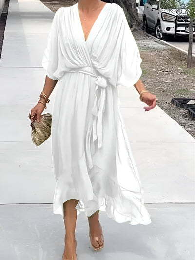 Monica™ | Chiffon Dress with V-Neck