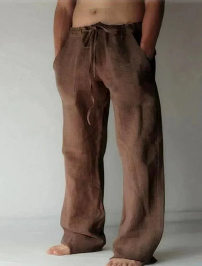 Leandro – Elegant Linen Trousers with Drawstring