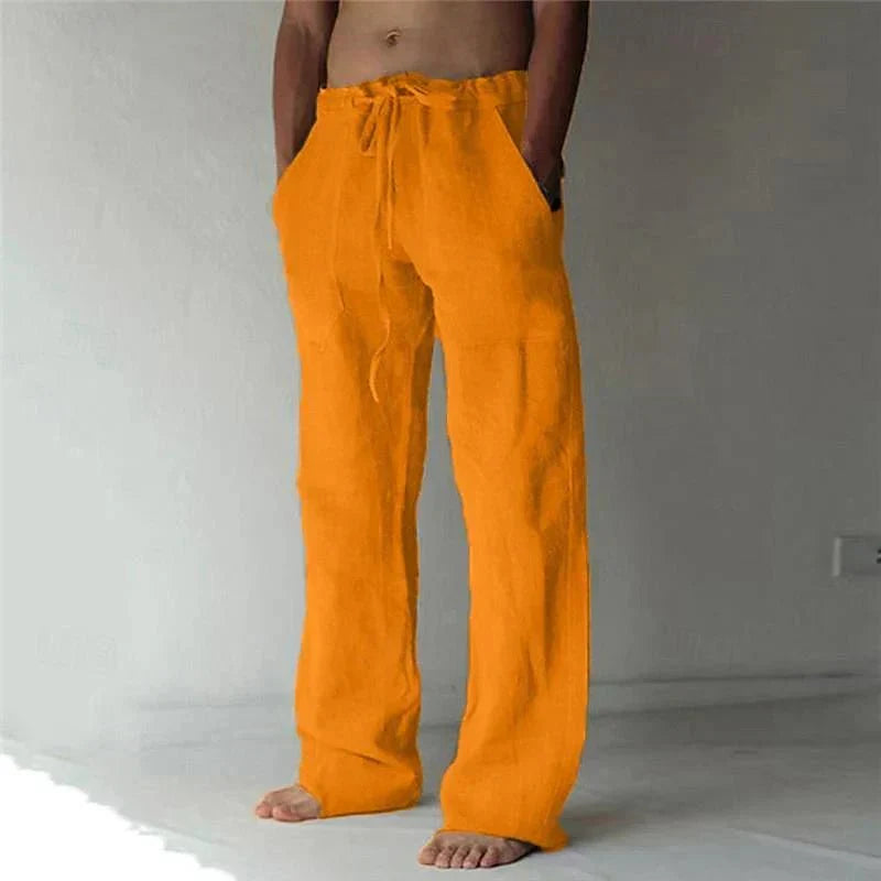 Leandro – Elegant Linen Trousers with Drawstring