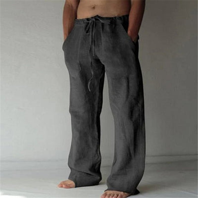 Leandro – Elegant Linen Trousers with Drawstring