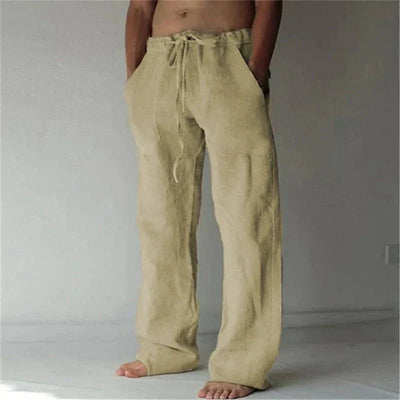 Leandro – Elegant Linen Trousers with Drawstring