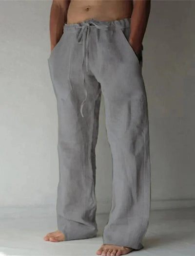 Leandro – Elegant Linen Trousers with Drawstring