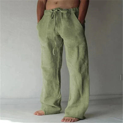 Leandro – Elegant Linen Trousers with Drawstring