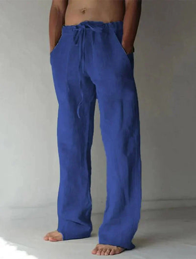 Leandro – Elegant Linen Trousers with Drawstring
