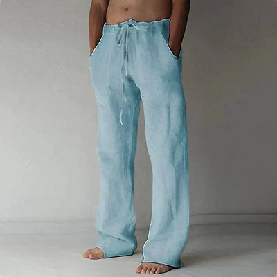 Leandro – Elegant Linen Trousers with Drawstring